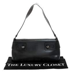Pre Owned Furla Black Leather Shoulder Bag