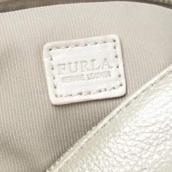 Pre Owned Furla Metallic Gold Leather Shoulder Bag