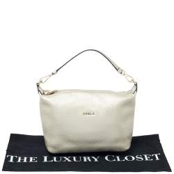 Pre Owned Furla Metallic Gold Leather Shoulder Bag