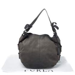 Furla Grey Leather Hobo