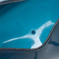 Pre Owned Furla Blue Rubber Candy Satchel with Charm