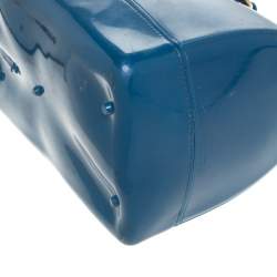 Pre Owned Furla Blue Rubber Candy Satchel with Charm