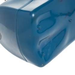 Pre Owned Furla Blue Rubber Candy Satchel with Charm