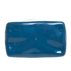 Pre Owned Furla Blue Rubber Candy Satchel with Charm