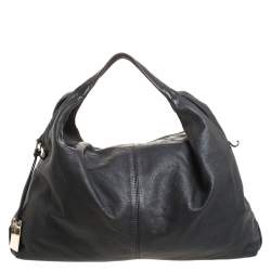 Pre Owned حقيبة هوبو فورلا اليزابيت جلد سوداء