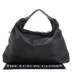 Pre Owned حقيبة هوبو فورلا اليزابيت جلد سوداء