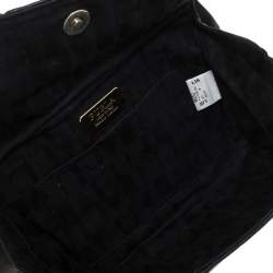 Pre Owned Furla Black Leather Bow Clutch