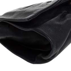 Pre Owned Furla Black Leather Bow Clutch