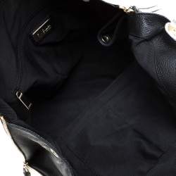 Pre Owned Furla Off White/Black Leather Elizabeth Zip Hobo