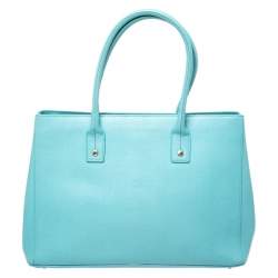 Pre Owned Furla Mint Green Leather Linda Tote