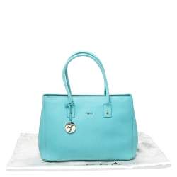 Pre Owned Furla Mint Green Leather Linda Tote