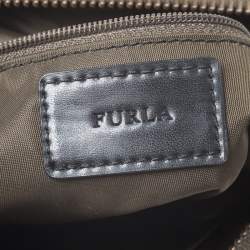 Pre Owned Furla Military Green Nylon and Leather Pop S Bandoliera Bag
