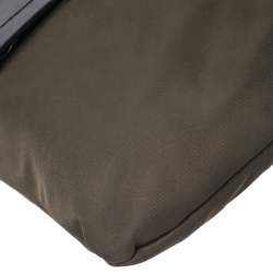 Pre Owned Furla Military Green Nylon and Leather Pop S Bandoliera Bag