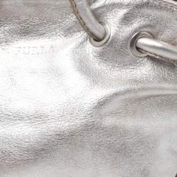 Pre Owned Furla Silver Leather Mini Carmen Satchel
