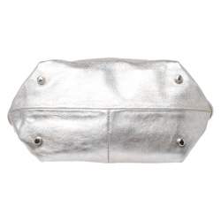 Pre Owned Furla Silver Leather Mini Carmen Satchel