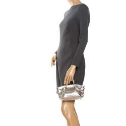 Pre Owned Furla Silver Leather Mini Carmen Satchel