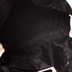 Pre Owned Furla Cream Croc Embossed Leather Tassel Satchel