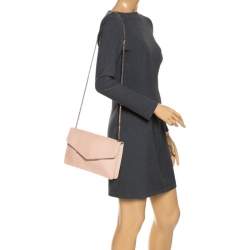 Furla Peach Leather Envelope Shoulder Bag