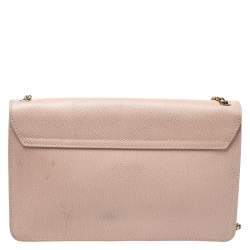 Furla Peach Leather Envelope Shoulder Bag