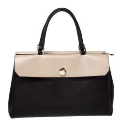 Pre Owned Furla Bicolor Leather Top Handle Bag