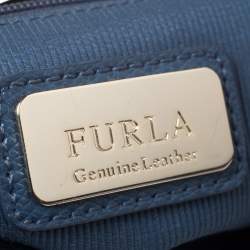 Pre Owned Furla Blue Leather Metropolis Satchel
