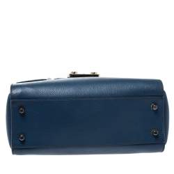Pre Owned Furla Blue Leather Metropolis Satchel