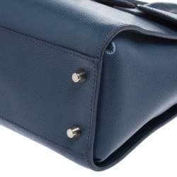 Pre Owned Furla Blue Leather Metropolis Satchel