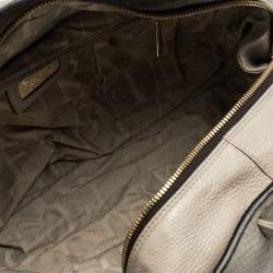 Pre Owned Furla Beige Python Embossed Leather Talia Satchel