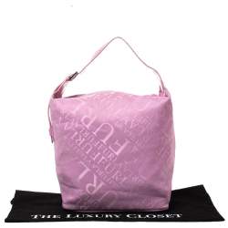 Pre Owned Furla Pink Nylon and Leather Hobo
