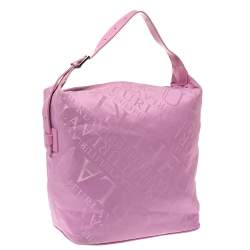 Pre Owned Furla Pink Nylon and Leather Hobo