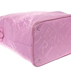 Pre Owned Furla Pink Nylon and Leather Hobo
