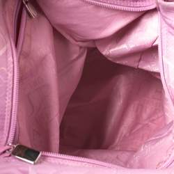 Pre Owned Furla Pink Nylon and Leather Hobo