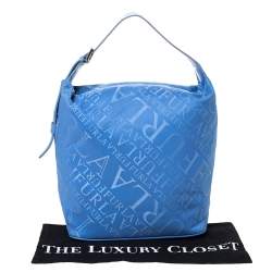 Pre Owned Furla Blue Nylon and Leather Hobo 