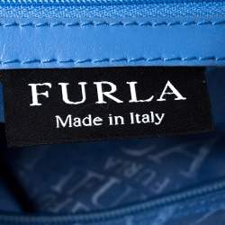 Pre Owned Furla Blue Nylon and Leather Hobo 