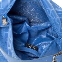 Pre Owned Furla Blue Nylon and Leather Hobo 