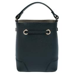 Pre Owned Furla Green Leather Stacy Drawstring Crossbody Bag