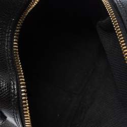 Pre Owned Furla Black Leather Eyelet Crossbody Bag