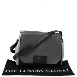 Pre Owned Furla Multicolor Leather and Patent Leather Crossbody Bag