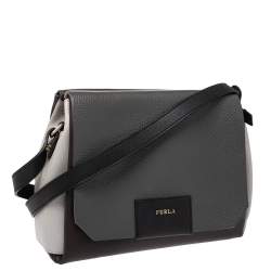 Pre Owned Furla Multicolor Leather and Patent Leather Crossbody Bag