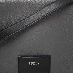 Pre Owned Furla Multicolor Leather and Patent Leather Crossbody Bag