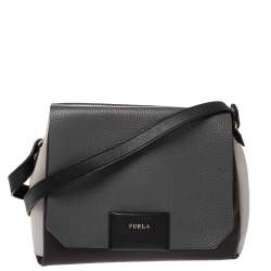 Pre Owned Furla Multicolor Leather and Patent Leather Crossbody Bag