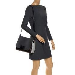 Pre Owned Furla Multicolor Leather and Patent Leather Crossbody Bag