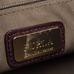 Pre Owned Furla Burgundy Leather Metropolis Shoulder Bag