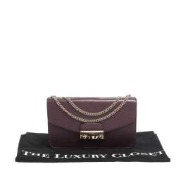 Pre Owned Furla Burgundy Leather Metropolis Shoulder Bag