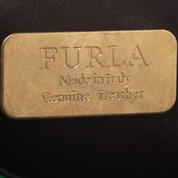 Pre Owned Furla Green Python Chain Clutch