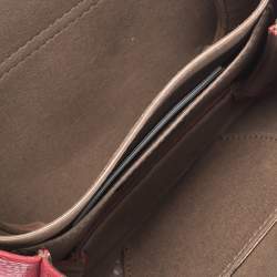 Pre Owned حقيبة كروس قلاب جلد حمراء جلد