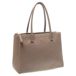 Pre Owned Furla Beige Leather Large Lotus Tote