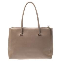 Pre Owned Furla Beige Leather Large Lotus Tote