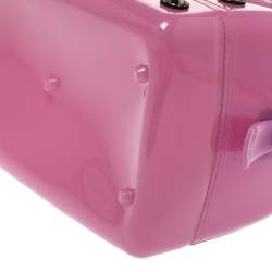 Pre Owned Furla Pink Rubber Candy Mini Satchel