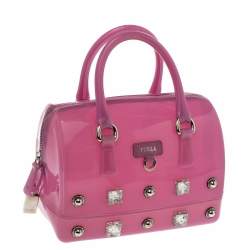 Pre Owned Furla Pink Rubber Candy Mini Satchel